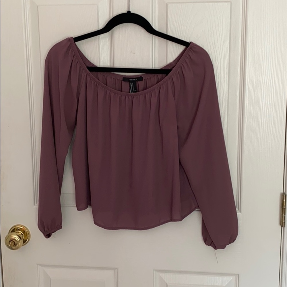 Purple off the shoulder shirt